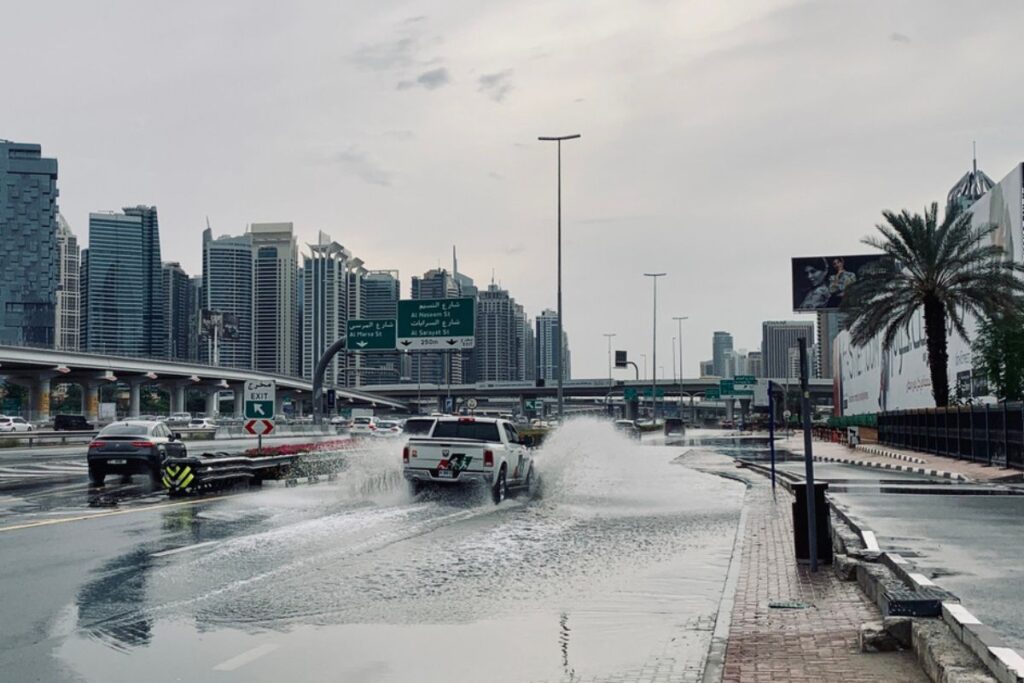 car damaged in rain in Dubai